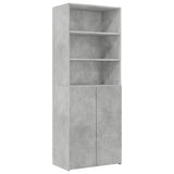 Armoire de rangement gris béton 70x42,5x225cm bois d'ingénierie