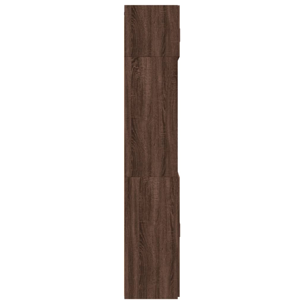 Aufbewahrungsschrank aus brauner Eiche, 70 x 42,5 x 225 cm, Holzwerkstoff