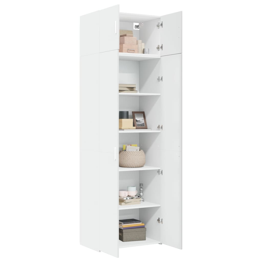 Armoire de rangement blanc 70x42,5x225 cm bois d'ingénierie