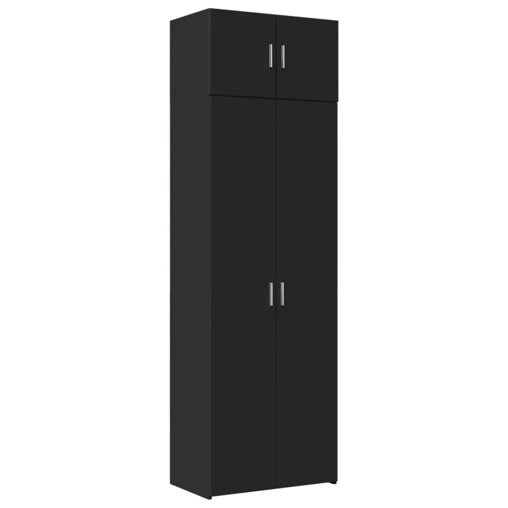 Armoire de rangement noir 70x42,5x225 cm bois d'ingénierie