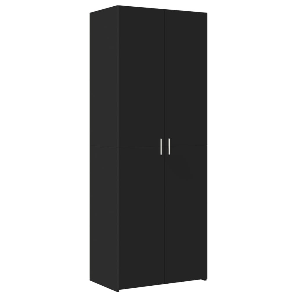 Armoire de rangement noir 70x42,5x225 cm bois d'ingénierie