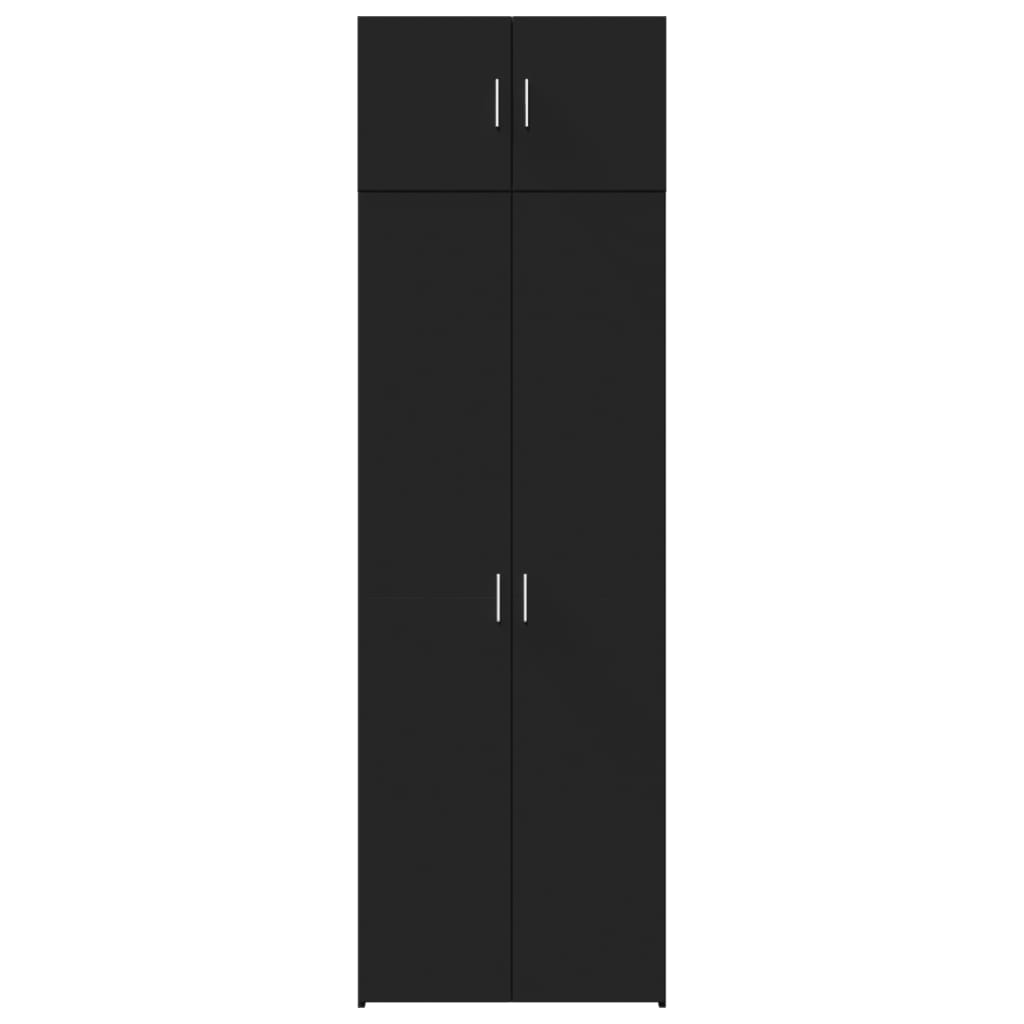 Armoire de rangement noir 70x42,5x225 cm bois d'ingénierie