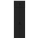 Armoire de rangement noir 70x42,5x225 cm bois d'ingénierie