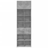 Armoire de rangement gris béton 70x42,5x225cm bois d'ingénierie