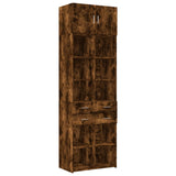 Armoire de rangement chêne fumé 70x42,5x225cm bois d'ingénierie