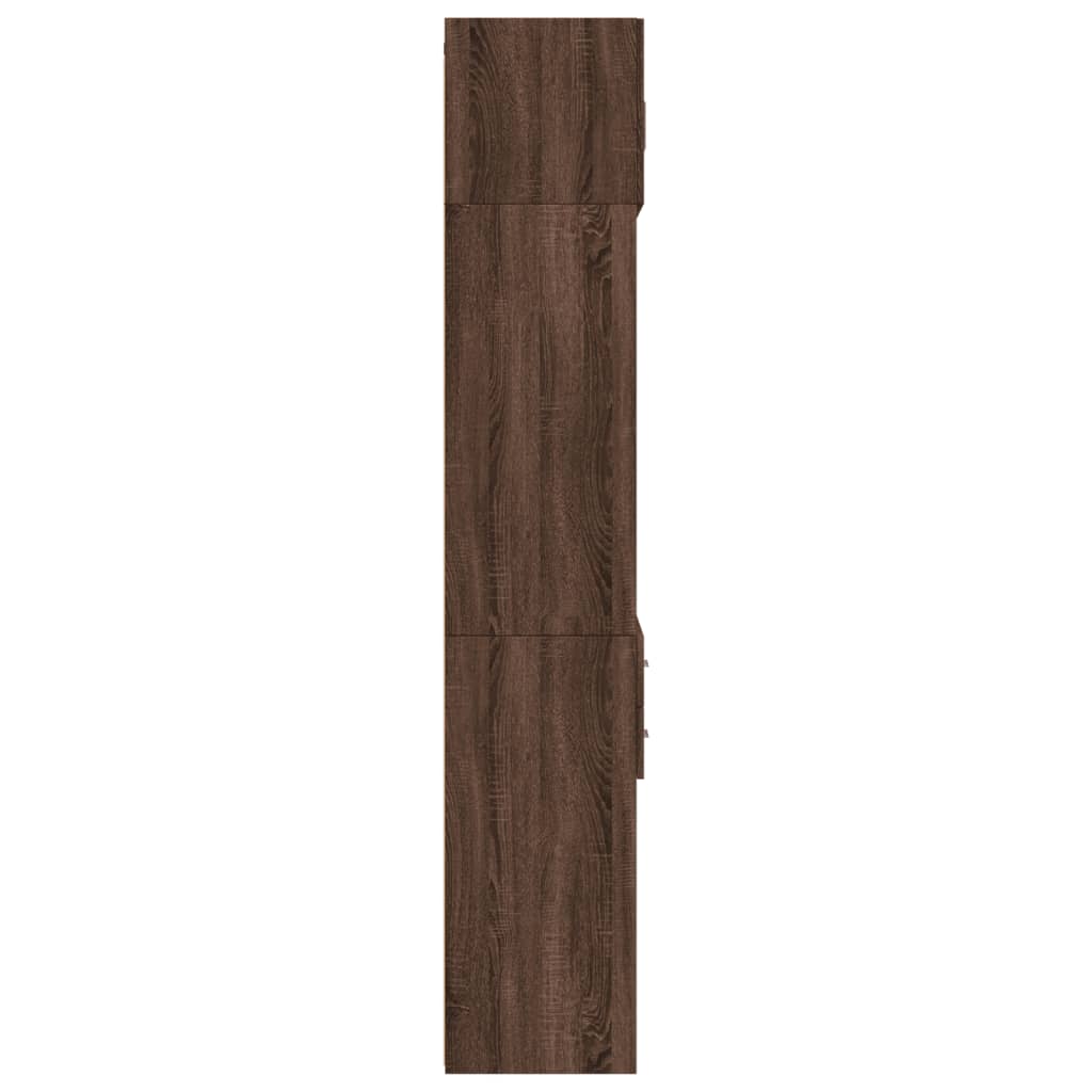 Aufbewahrungsschrank aus brauner Eiche, 70 x 42,5 x 225 cm, Holzwerkstoff