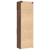 Brown oak storage cabinet 70x42.5x225cm engineered wood