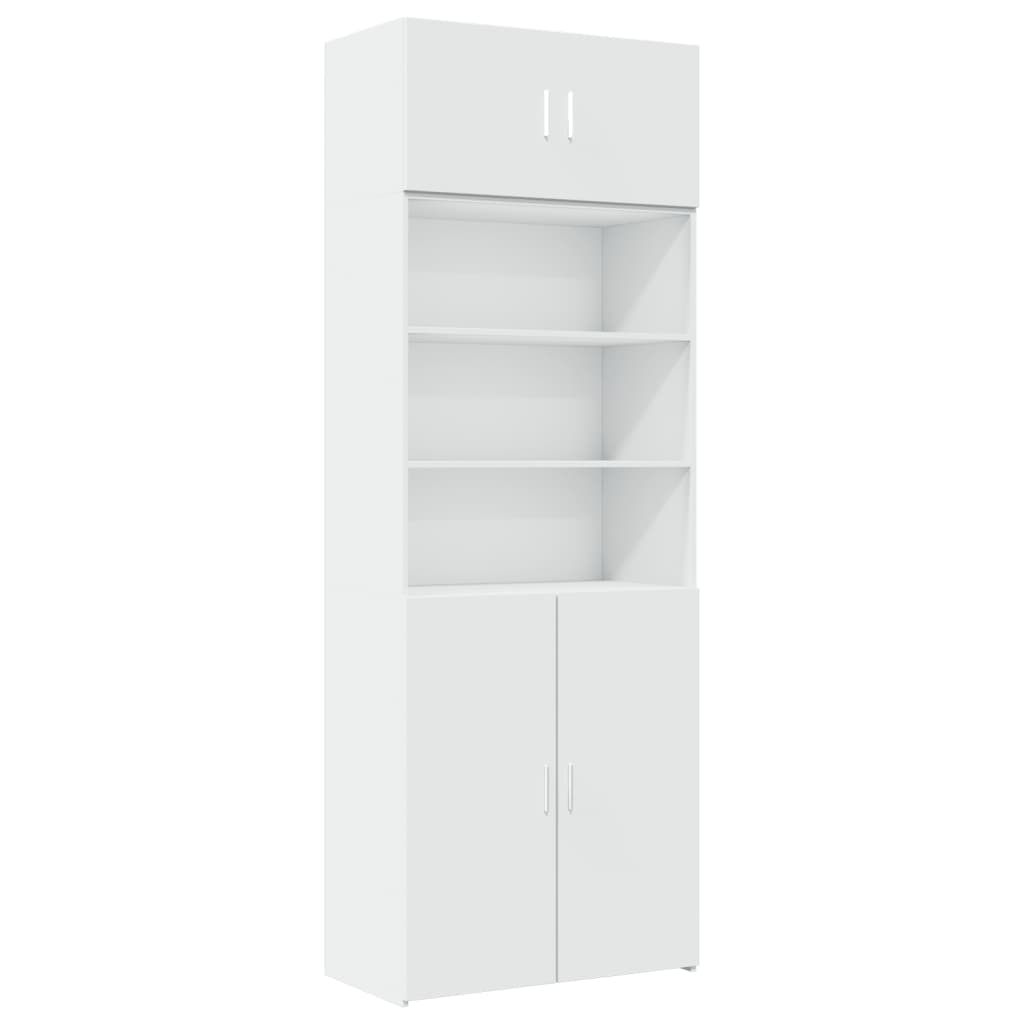 Armoire de rangement blanc 80x42,5x225 cm bois d'ingénierie