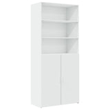 Weißer Lagerschrank 80x42,5x225 cm aus Holzwerkstoff