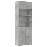 Armoire de rangement gris béton 80x42,5x225cm bois d'ingénierie