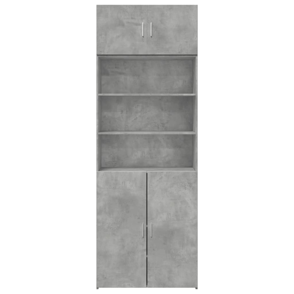 Armoire de rangement gris béton 80x42,5x225cm bois d'ingénierie