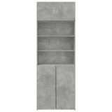 Armoire de rangement gris béton 80x42,5x225cm bois d'ingénierie