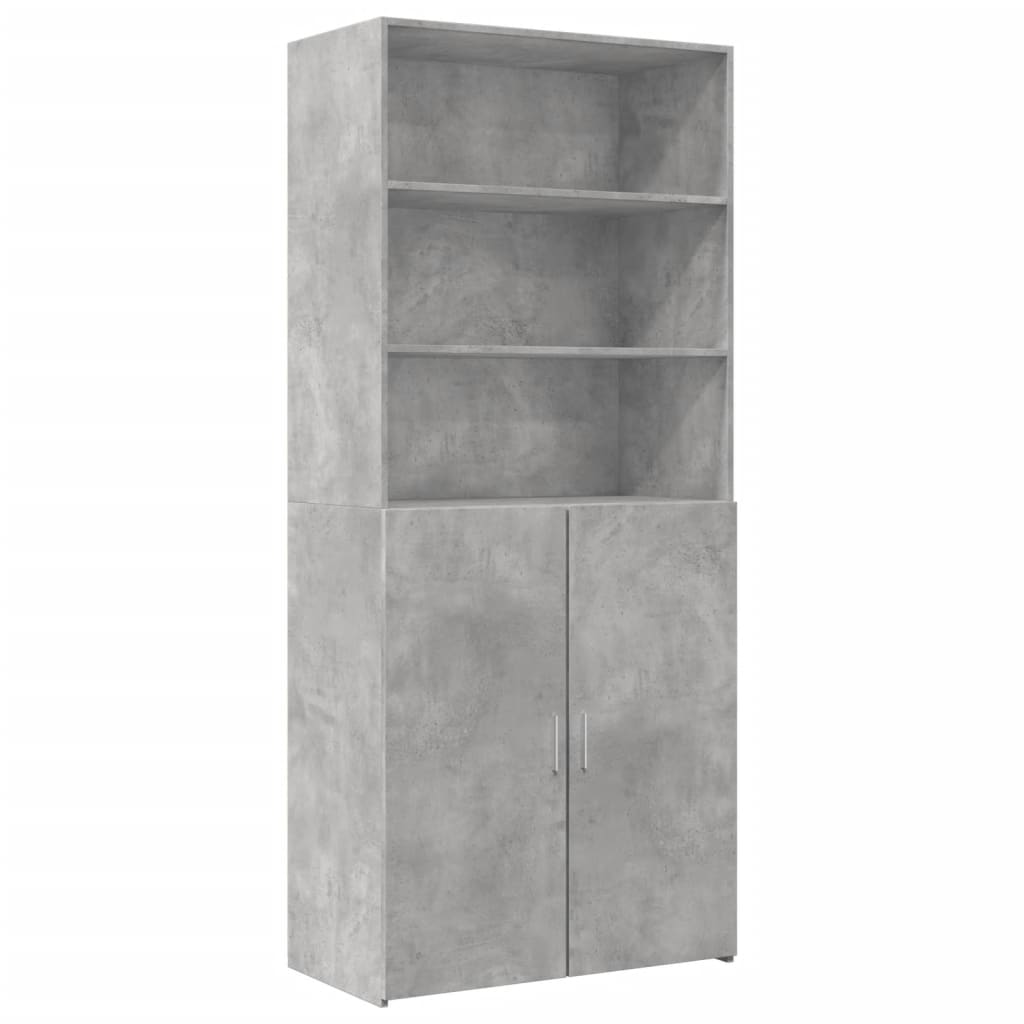 Armoire de rangement gris béton 80x42,5x225cm bois d'ingénierie