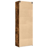 Armoire de rangement chêne fumé 80x42,5x225cm bois d'ingénierie