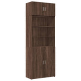 Brown oak storage cabinet 80x42.5x225cm engineered wood