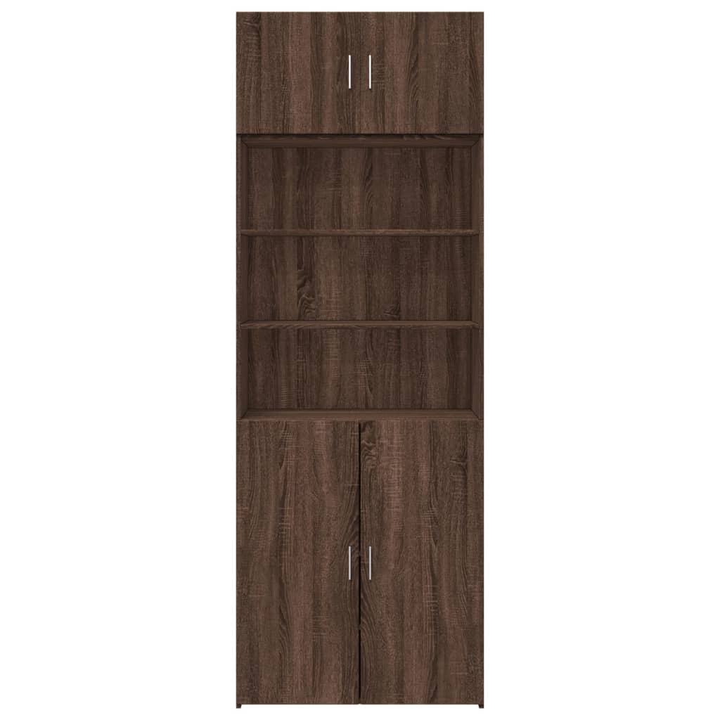 Brown oak storage cabinet 80x42.5x225cm engineered wood