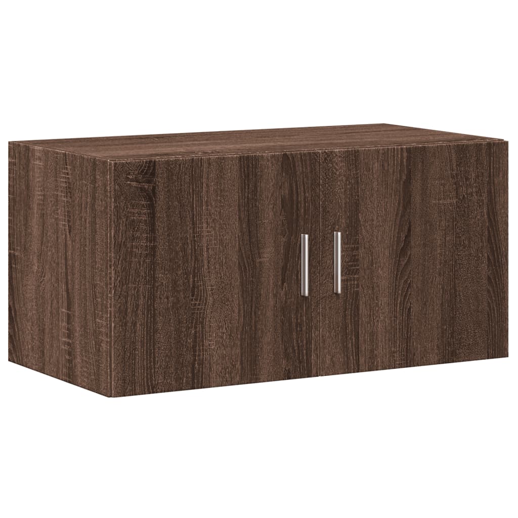 Brown oak storage cabinet 80x42.5x225cm engineered wood