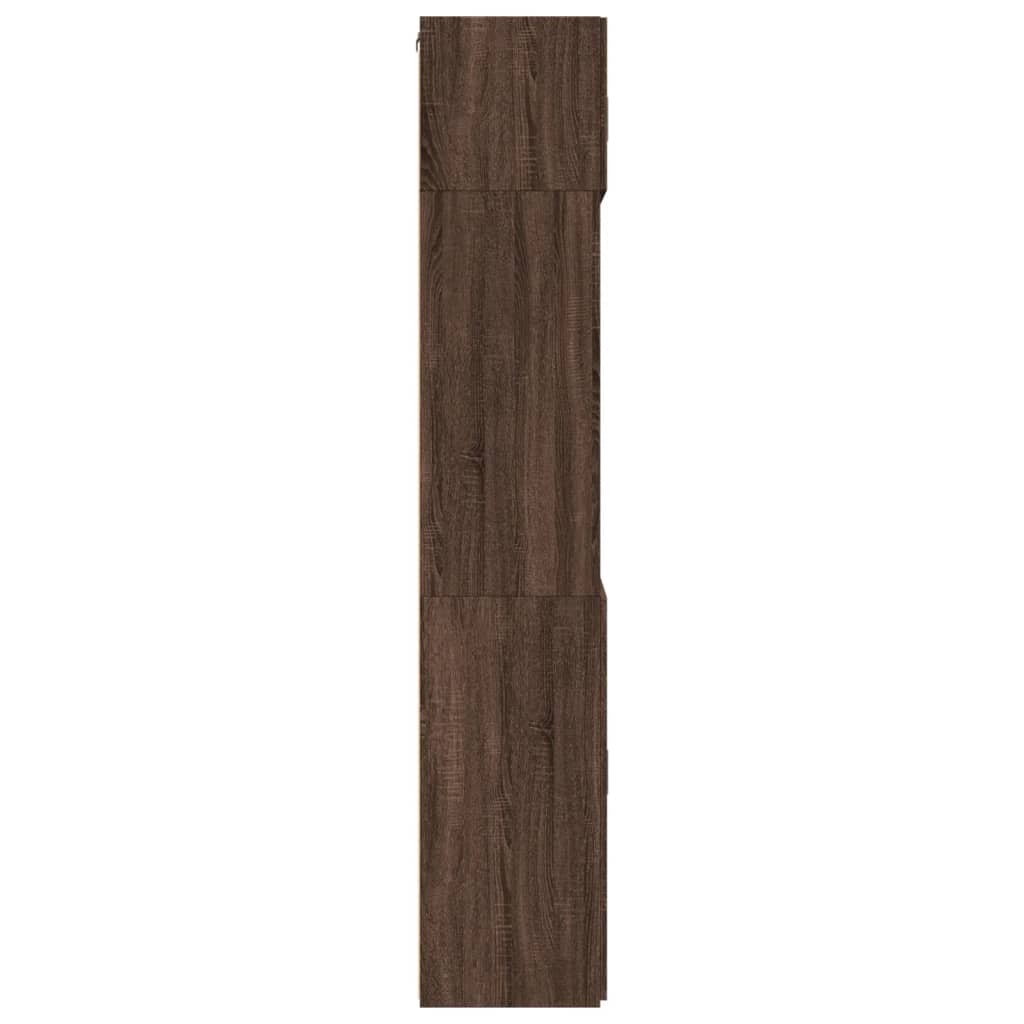 Aufbewahrungsschrank aus brauner Eiche, 80 x 42,5 x 225 cm, Holzwerkstoff