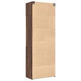 Brown oak storage cabinet 80x42.5x225cm engineered wood