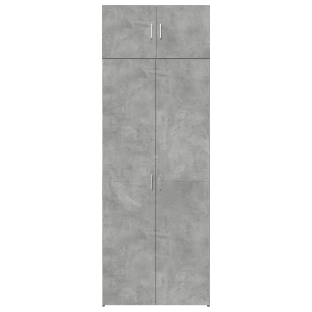 Armoire de rangement gris béton 80x42,5x225cm bois d'ingénierie