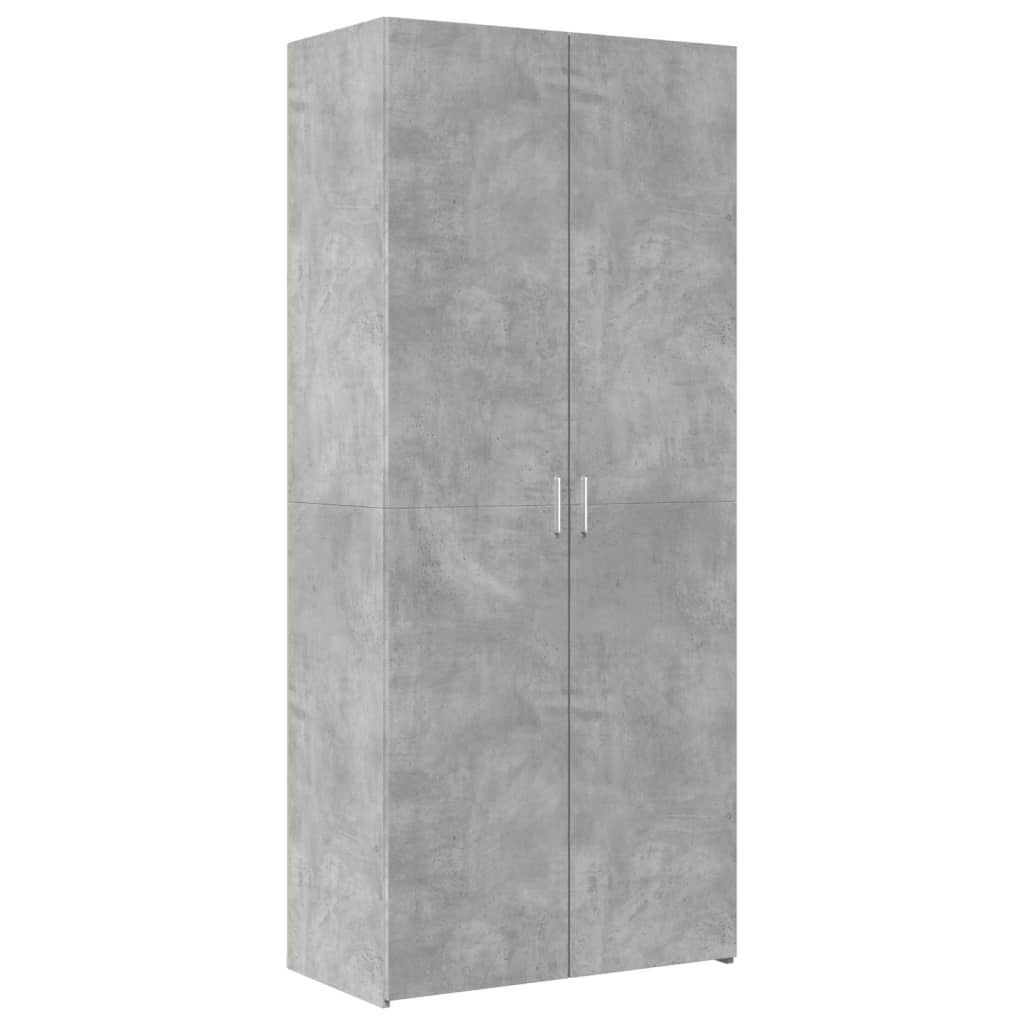 Armoire de rangement gris béton 80x42,5x225cm bois d'ingénierie