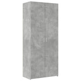 Armoire de rangement gris béton 80x42,5x225cm bois d'ingénierie