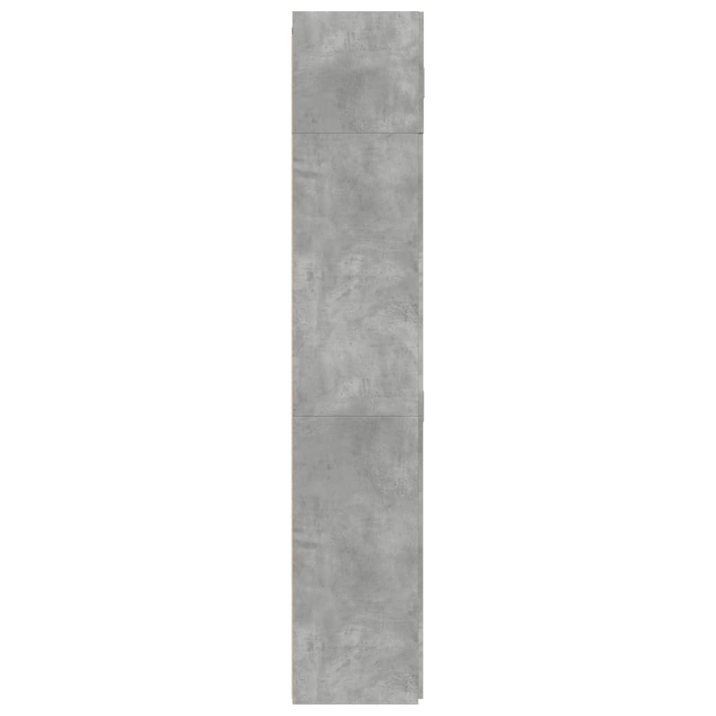 Armoire de rangement gris béton 80x42,5x225cm bois d'ingénierie