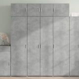 Armoire de rangement gris béton 80x42,5x225cm bois d'ingénierie