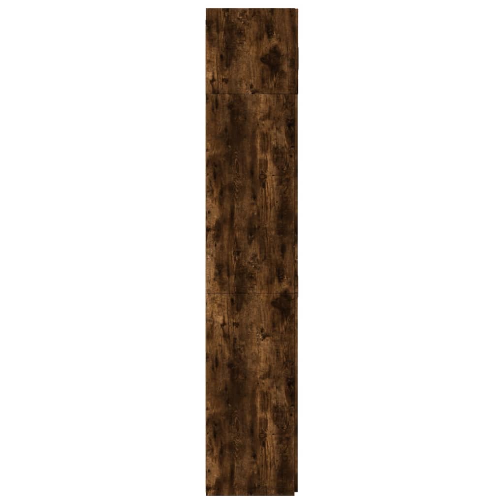 Aufbewahrungsschrank aus geräucherter Eiche, 80 x 42,5 x 225 cm, Holzwerkstoff