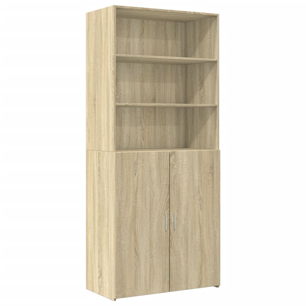 Hohes Sideboard aus Sonoma-Eiche, 80 x 42,5 x 249 cm, Holzwerkstoff