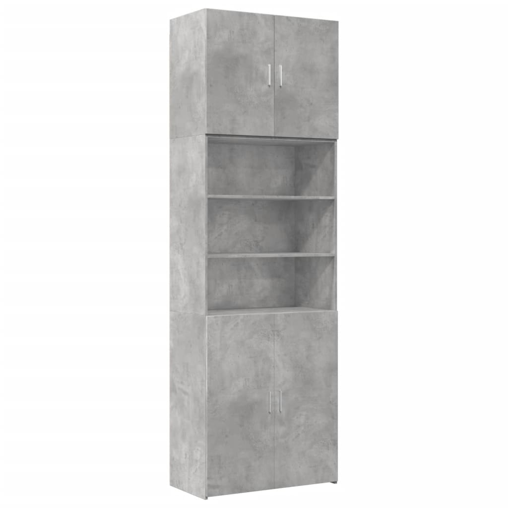 Concrete gray high sideboard 80x42.5x249 cm engineered wood