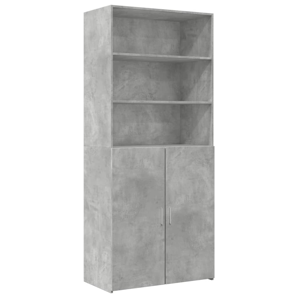 Concrete gray high sideboard 80x42.5x249 cm engineered wood