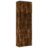 Buffet haut chêne fumé 80x42,5x249 cm bois d'ingénierie