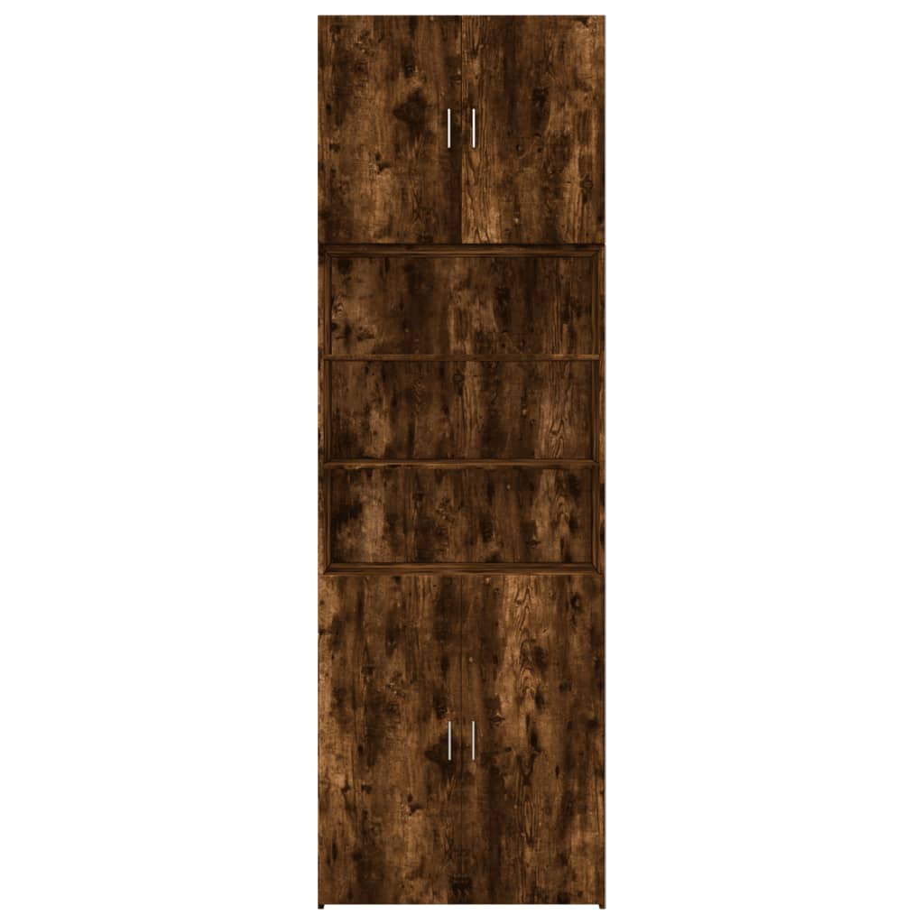 Buffet haut chêne fumé 80x42,5x249 cm bois d'ingénierie