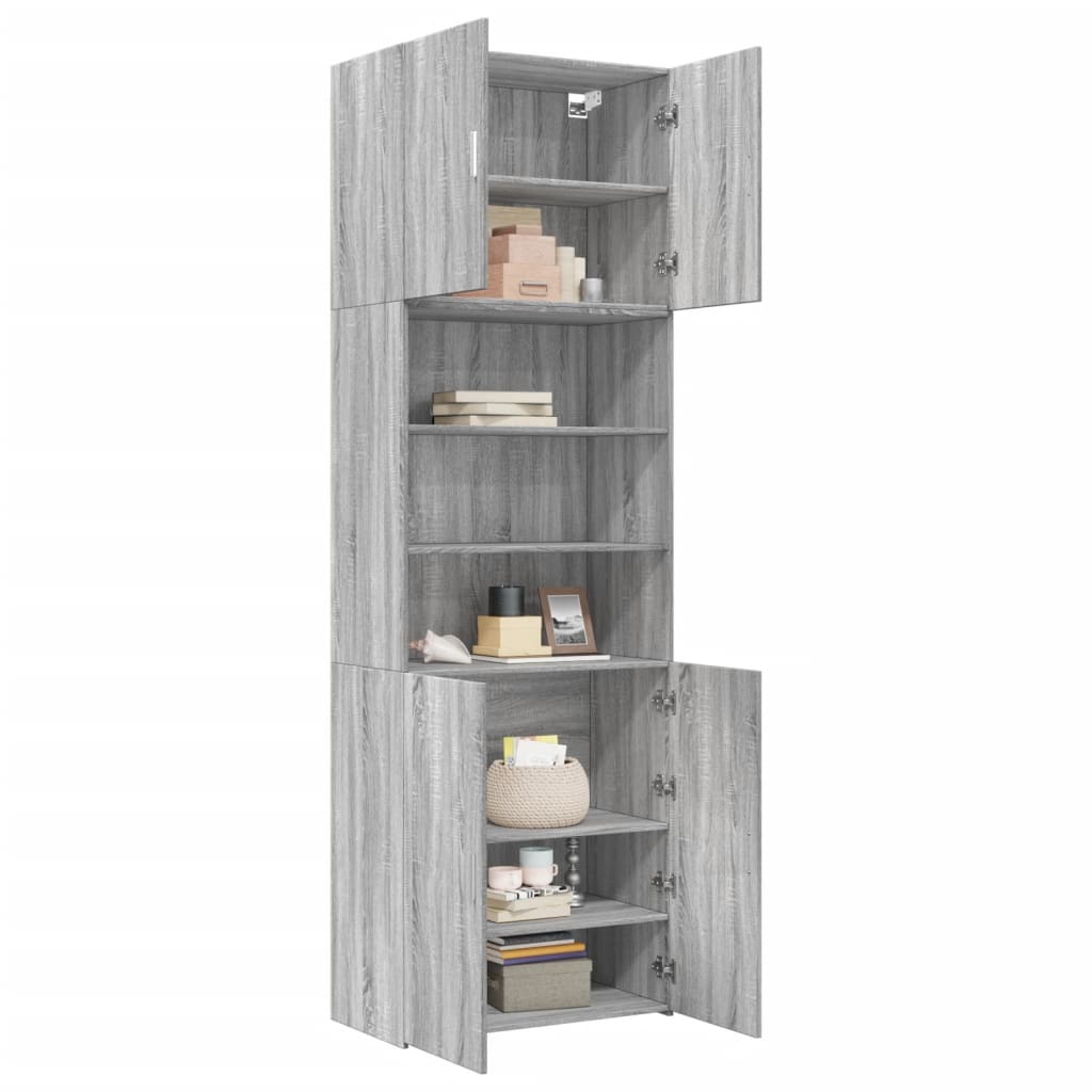 Buffet haut sonoma gris 80x42,5x249 cm bois d'ingénierie