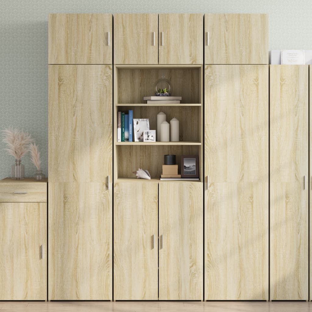 Hohes Sideboard aus Sonoma-Eiche, 70 x 42,5 x 185 cm, Holzwerkstoff