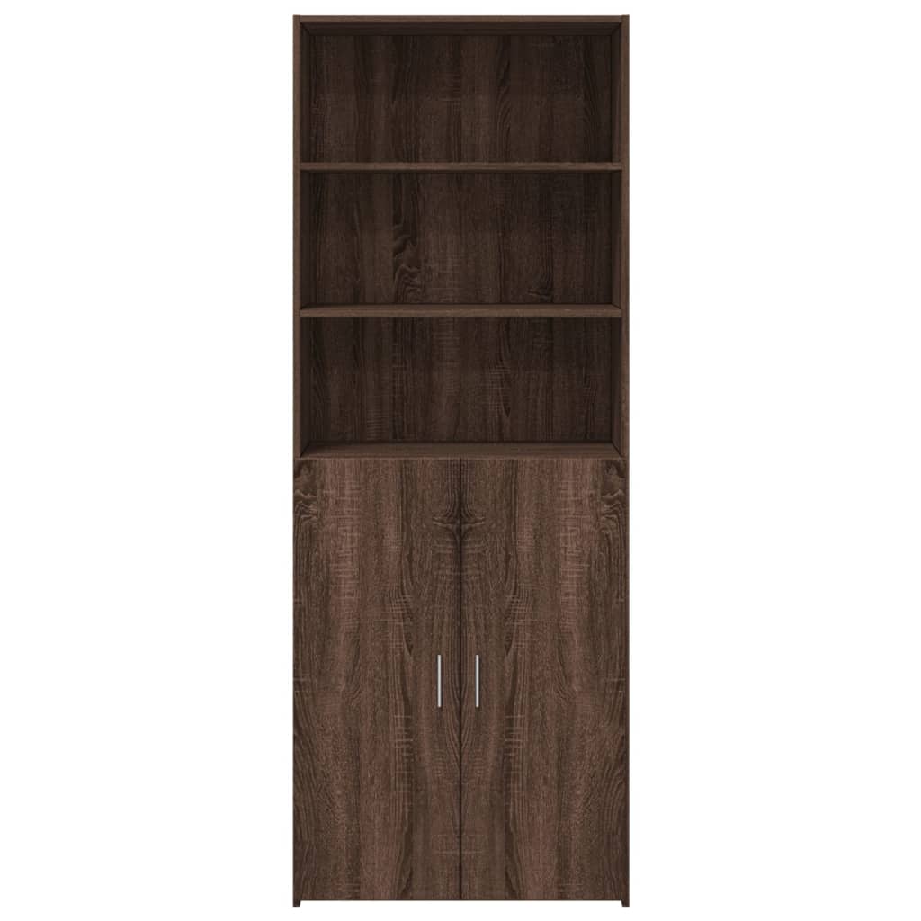 High sideboard brown oak 70x42.5x185 cm engineered wood