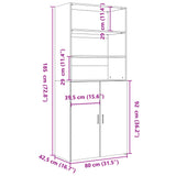 Buffet haut blanc 80x42,5x185 cm bois d'ingénierie