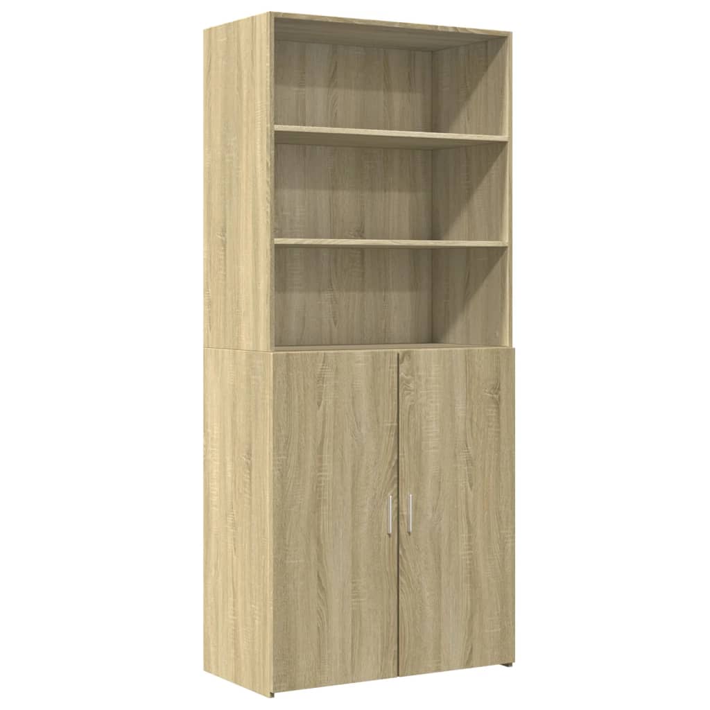 Buffet haut chêne sonoma 80x42,5x185 cm bois d'ingénierie