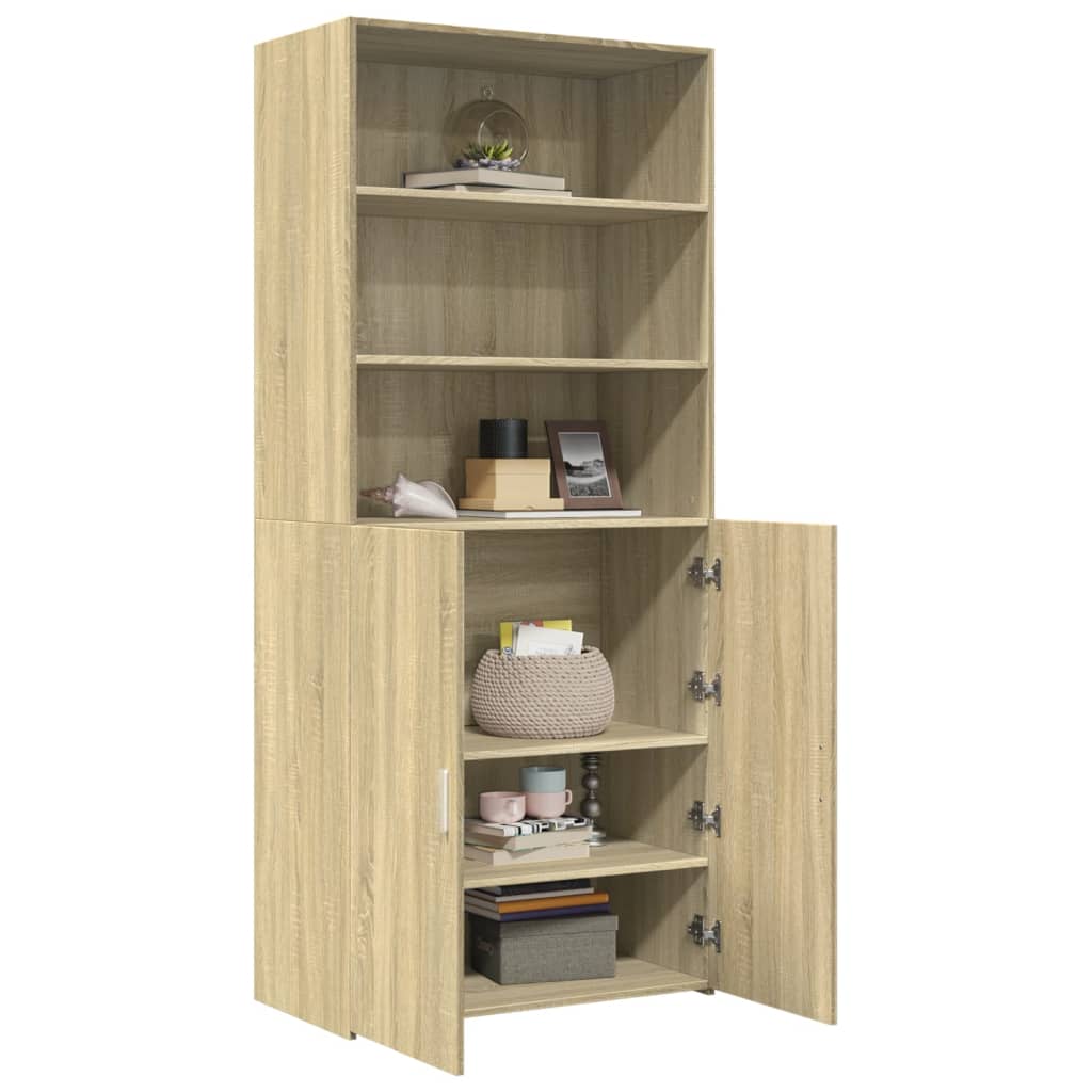 Buffet haut chêne sonoma 80x42,5x185 cm bois d'ingénierie