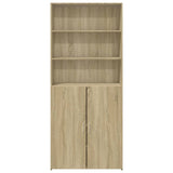 Buffet haut chêne sonoma 80x42,5x185 cm bois d'ingénierie