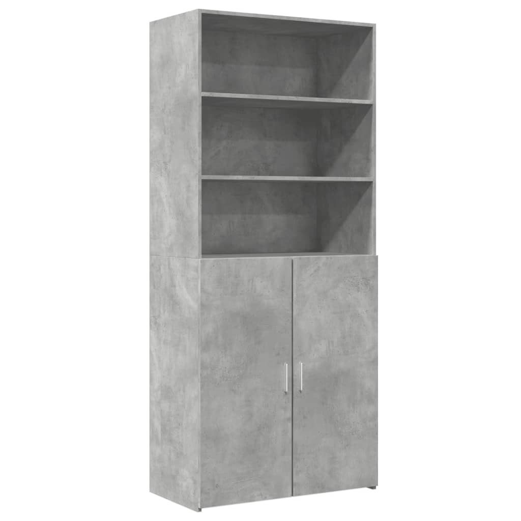 Concrete gray high sideboard 80x42.5x185 cm engineered wood