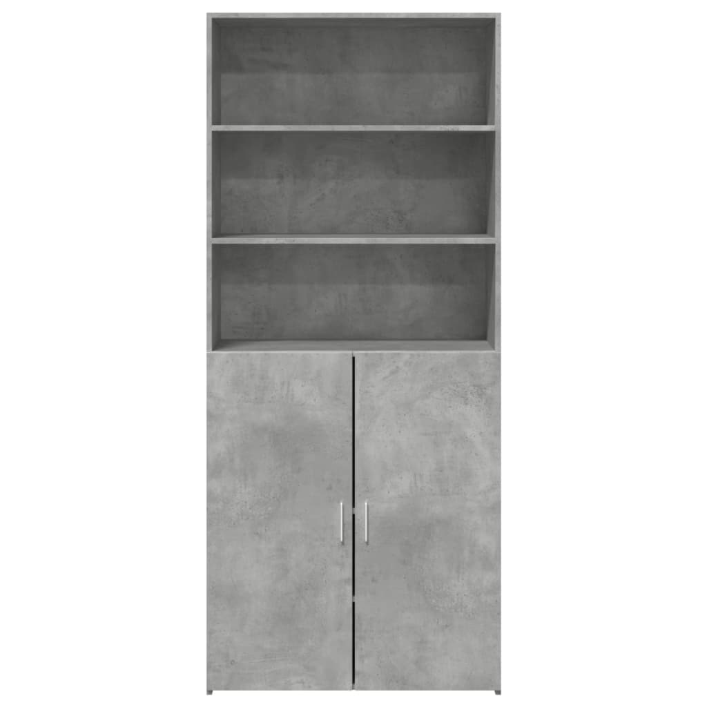 Concrete gray high sideboard 80x42.5x185 cm engineered wood