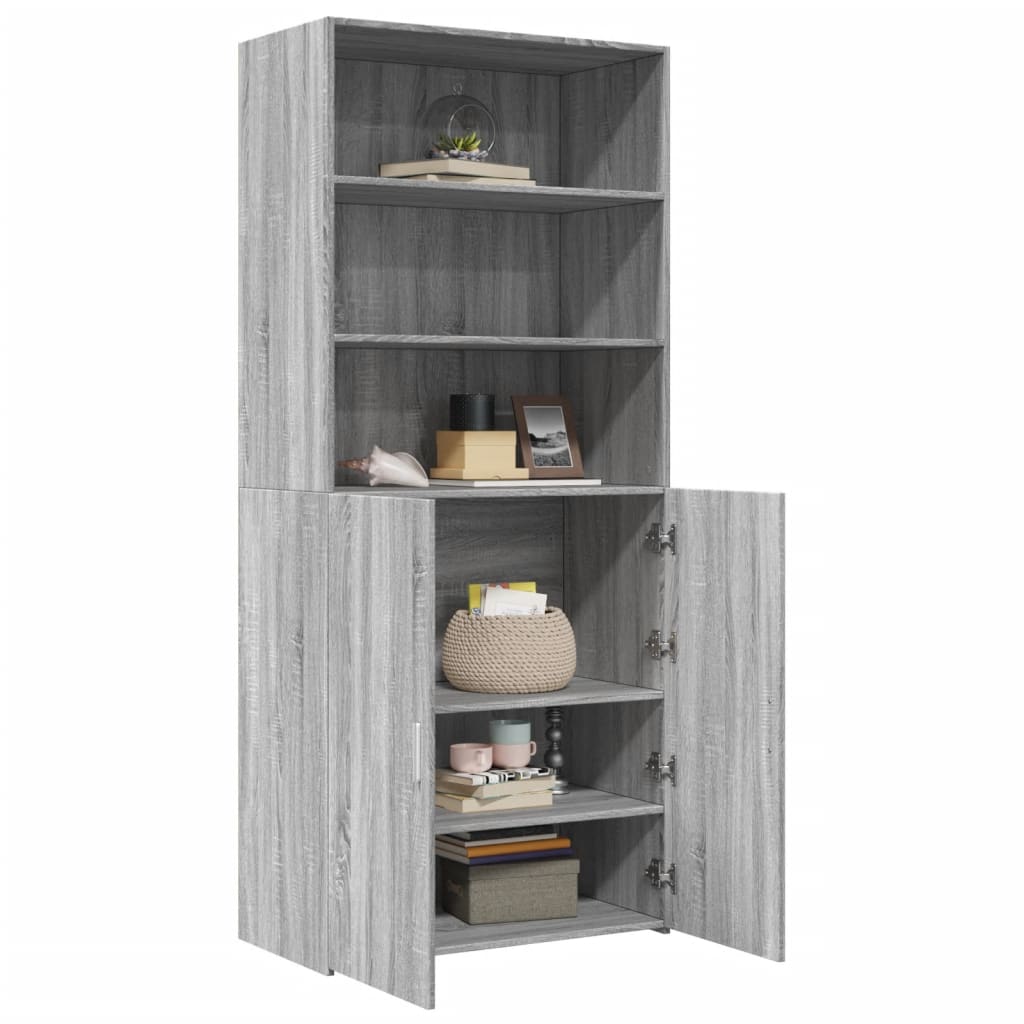 Buffet haut sonoma gris 80x42,5x185 cm bois d'ingénierie