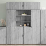 Sonoma hohes Sideboard grau 80x42,5x185 cm Holzwerkstoff