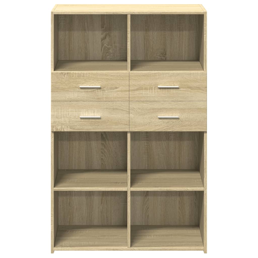 High sideboard sonoma oak 80x42.5x124 cm engineered wood