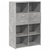 Concrete gray high sideboard 80x42.5x124 cm engineered wood