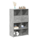 Concrete gray high sideboard 80x42.5x124 cm engineered wood