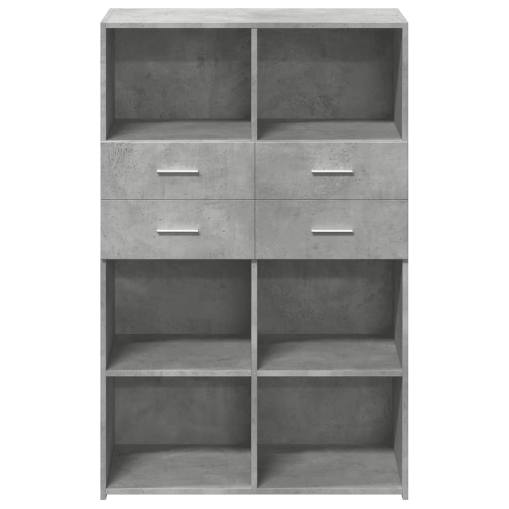 Concrete gray high sideboard 80x42.5x124 cm engineered wood