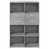 Concrete gray high sideboard 80x42.5x124 cm engineered wood